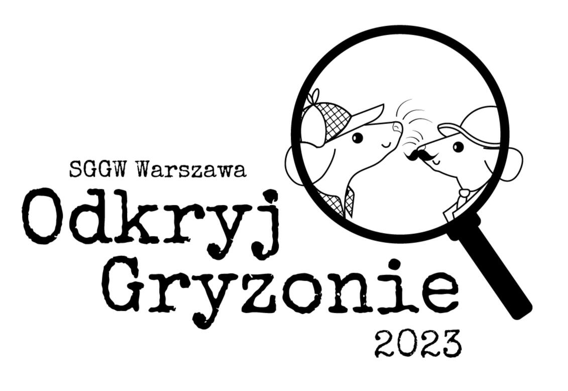 Monochrome horizontal version of logotype for rodent show 2023