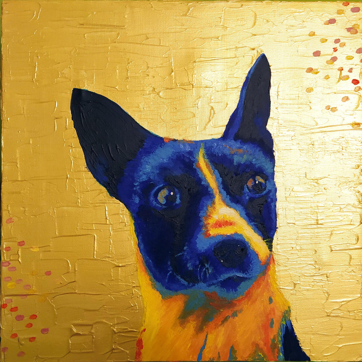 Personal work - my friend's dog Bongo; acrylic on canvas