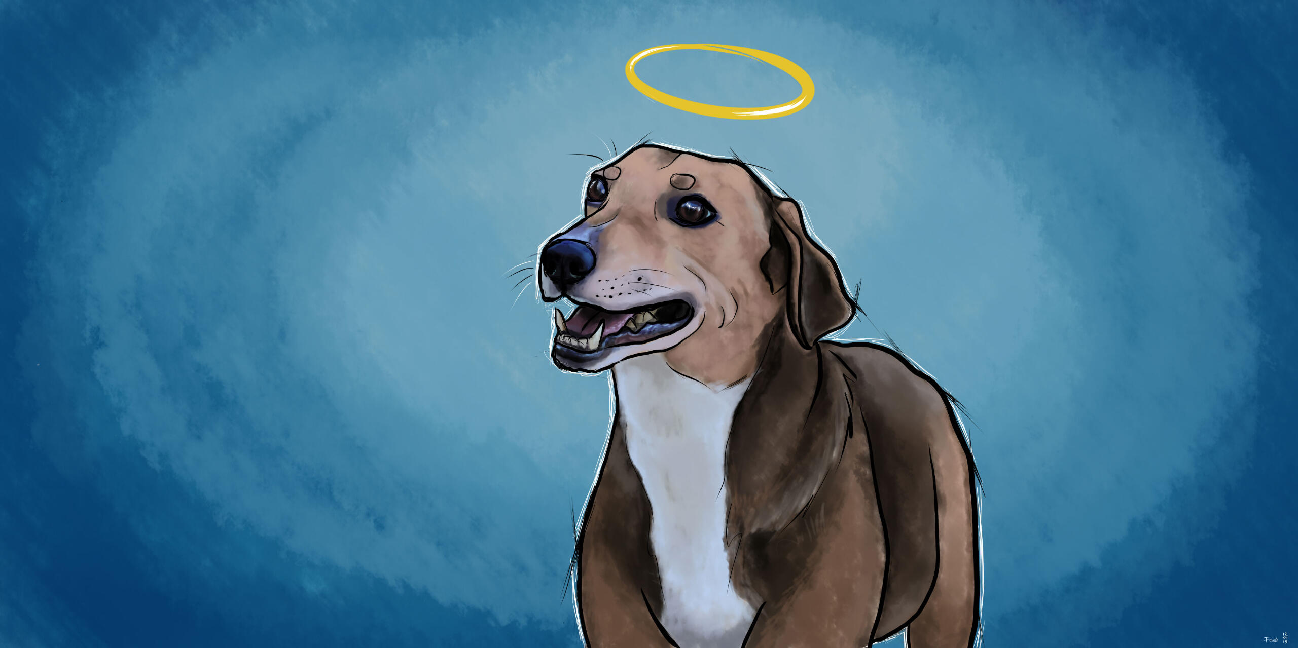 Personal work - memorial of my dog; Photoshop