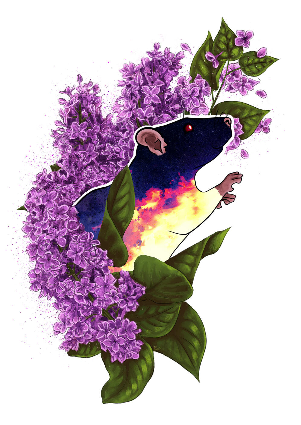 Personal work - print design for my online store Rat-a-Tee; made in CLIP STUDIO PAINT using Wacom display tablet